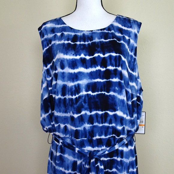 Jessica Howard Blue Tie-Dye Midi Dress - Picture 2 of 9